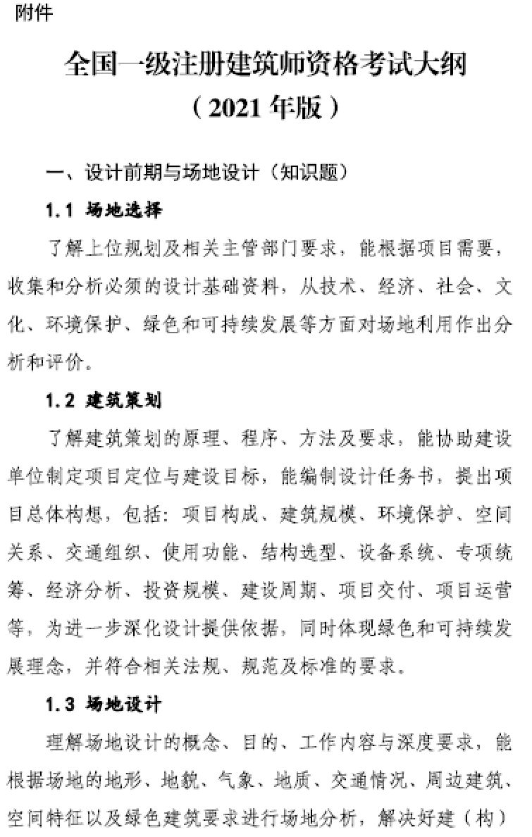 大事件！9門(mén)變6門(mén)！一級(jí)注冊(cè)建筑師考試大綱（21版）發(fā)布，2023年執(zhí)行！